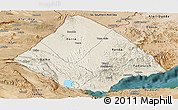 Shaded Relief Panoramic Map of Tadjourah, satellite outside