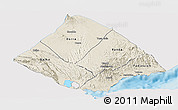 Shaded Relief Panoramic Map of Tadjourah, single color outside