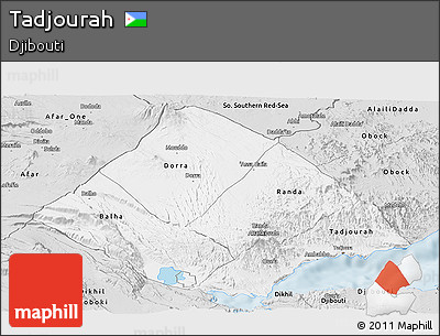 Silver Style Panoramic Map of Tadjourah