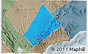 Political 3D Map of Randa, semi-desaturated