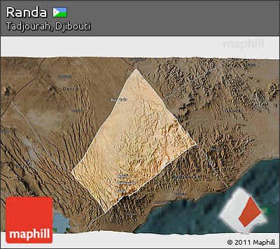 Satellite 3D Map of Randa, darken