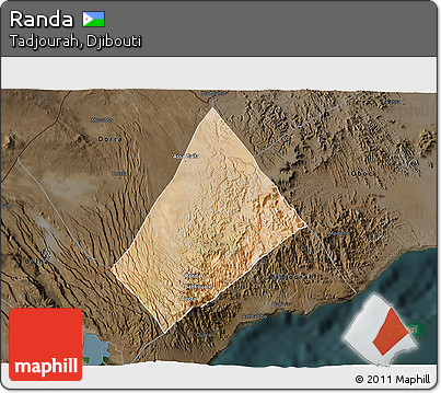 Satellite 3D Map of Randa, darken