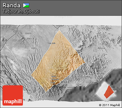 Satellite 3D Map of Randa, desaturated