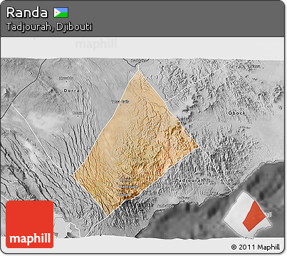 Satellite 3D Map of Randa, desaturated