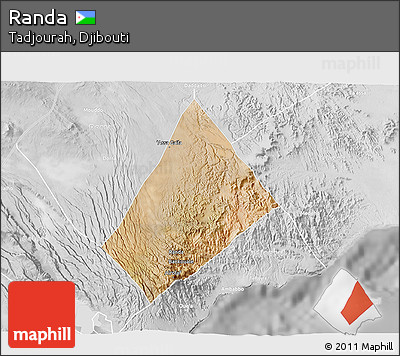 Satellite 3D Map of Randa, lighten, desaturated