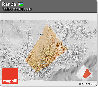Satellite 3D Map of Randa, lighten, desaturated
