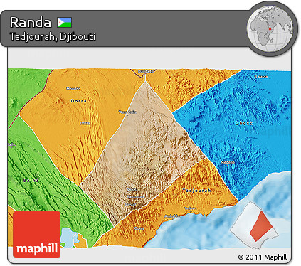 Satellite 3D Map of Randa, political outside