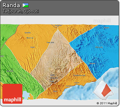 Satellite 3D Map of Randa, political outside