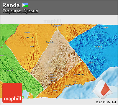 Satellite 3D Map of Randa, political outside
