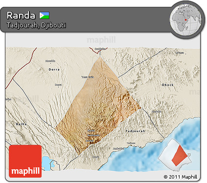 Satellite 3D Map of Randa, shaded relief outside