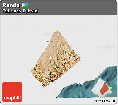 Satellite 3D Map of Randa, single color outside