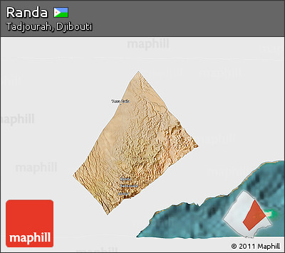 Satellite 3D Map of Randa, single color outside