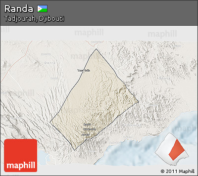 Shaded Relief 3D Map of Randa, lighten