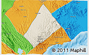 Shaded Relief 3D Map of Randa, political outside