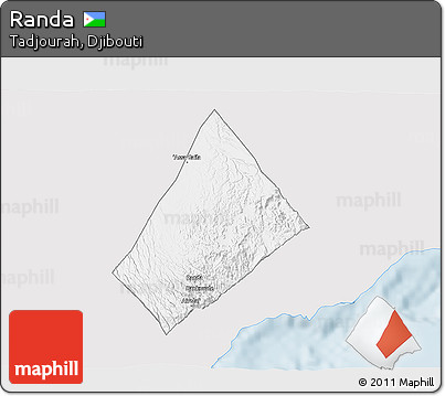 Silver Style 3D Map of Randa, single color outside
