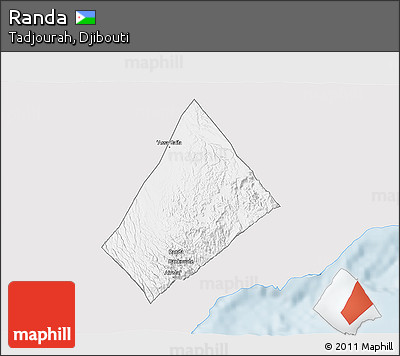 Silver Style 3D Map of Randa, single color outside