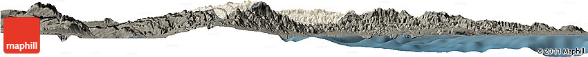 Shaded Relief Horizon Map of Randa, darken