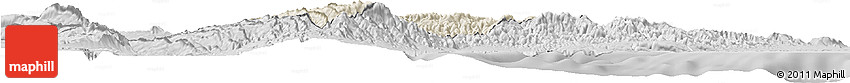 Shaded Relief Horizon Map of Randa, desaturated
