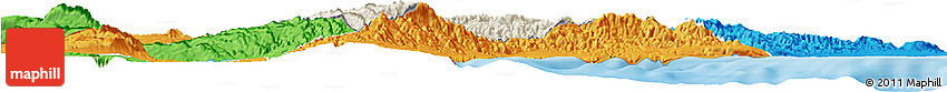 Shaded Relief Horizon Map of Randa, political outside