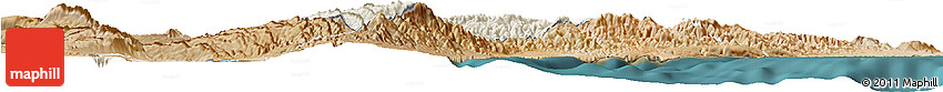 Shaded Relief Horizon Map of Randa, satellite outside