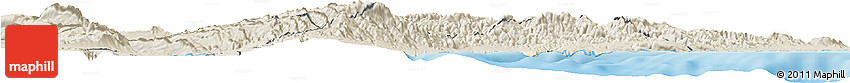 Shaded Relief Horizon Map of Randa