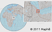 Gray Location Map of Randa, within the entire country, hill shading