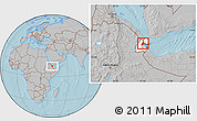 Gray Location Map of Randa, highlighted country, hill shading