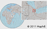 Gray Location Map of Randa, hill shading