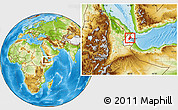Physical Location Map of Randa, highlighted country, within the entire country
