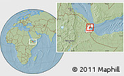 Savanna Style Location Map of Randa, highlighted country, hill shading