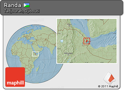 Savanna Style Location Map of Randa, hill shading