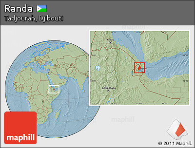 Savanna Style Location Map of Randa, hill shading