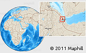 Shaded Relief Location Map of Randa