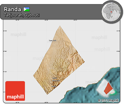 Satellite Map of Randa, single color outside