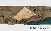 Satellite Panoramic Map of Randa, darken