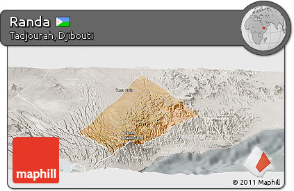 Satellite Panoramic Map of Randa, lighten, semi-desaturated