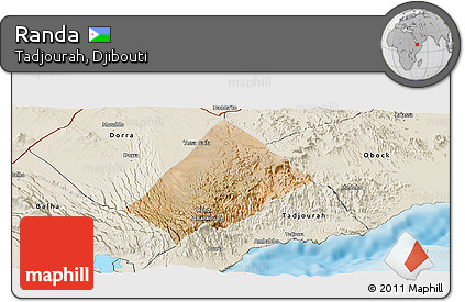 Satellite Panoramic Map of Randa, shaded relief outside