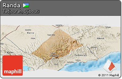 Satellite Panoramic Map of Randa, shaded relief outside