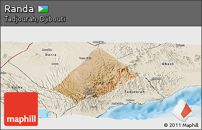 Satellite Panoramic Map of Randa, shaded relief outside