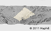 Shaded Relief Panoramic Map of Randa, darken, desaturated