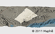 Shaded Relief Panoramic Map of Randa, darken
