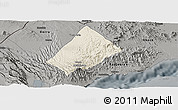 Shaded Relief Panoramic Map of Randa, darken, semi-desaturated