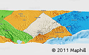 Shaded Relief Panoramic Map of Randa, political outside