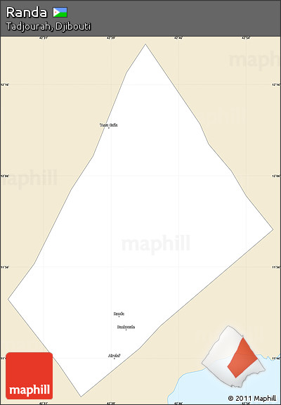 Classic Style Simple Map of Randa, single color outside