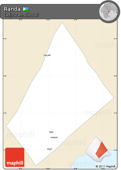 Classic Style Simple Map of Randa, single color outside