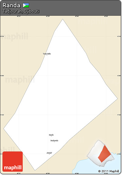 Classic Style Simple Map of Randa, single color outside