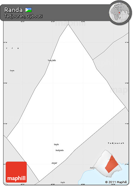 Silver Style Simple Map of Randa