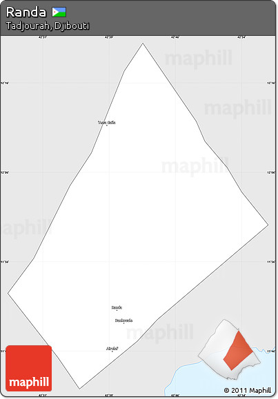Silver Style Simple Map of Randa, single color outside