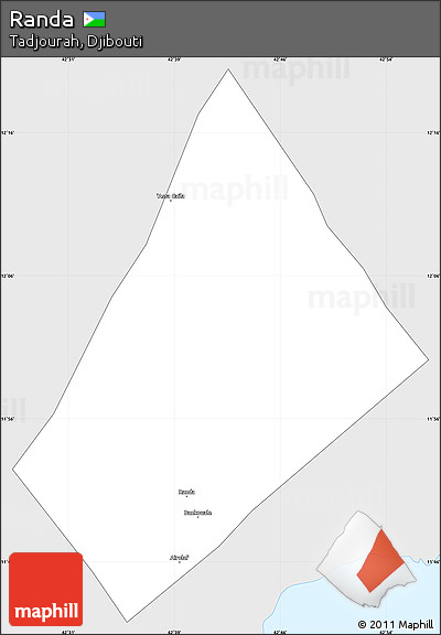 Silver Style Simple Map of Randa, single color outside