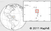 Political Location Map of Dominica, blank outside